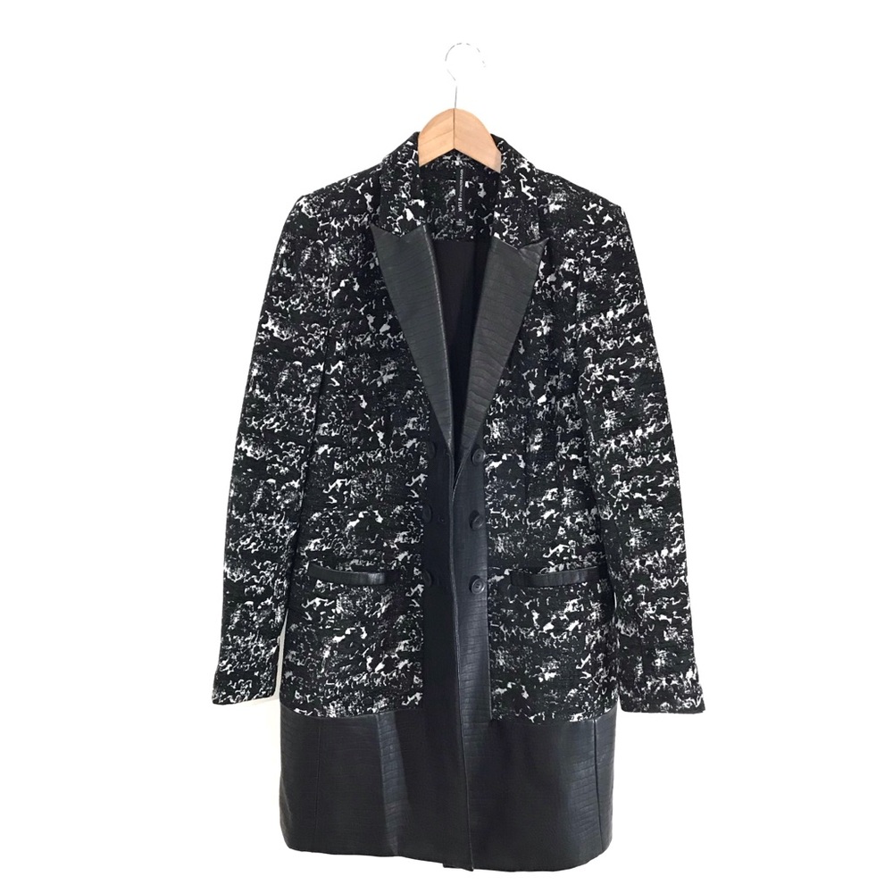 W118 by Walter Baker Faux Leather And Pattern Coat